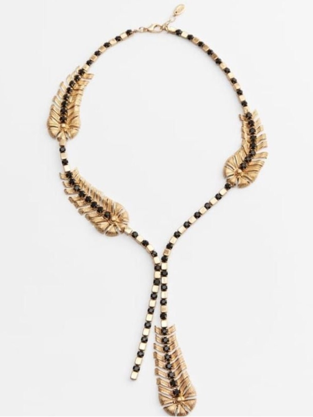 Zara Feather Lariat Necklace